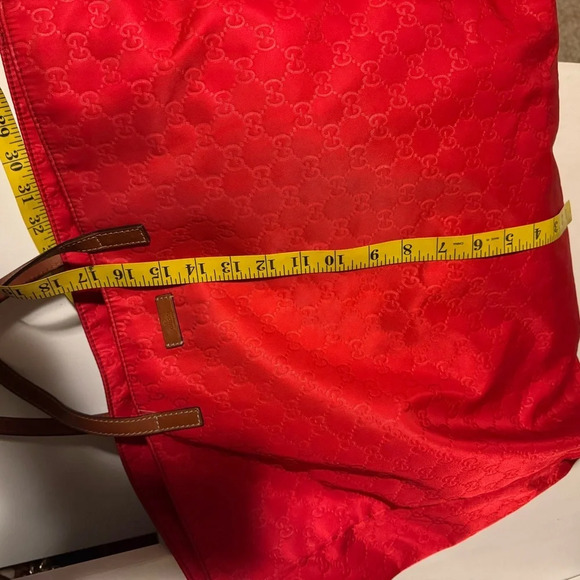 GUCCI GG pattern Large tote Duffle Bag Tote Bag Nylon Red - Picture 16 of 16